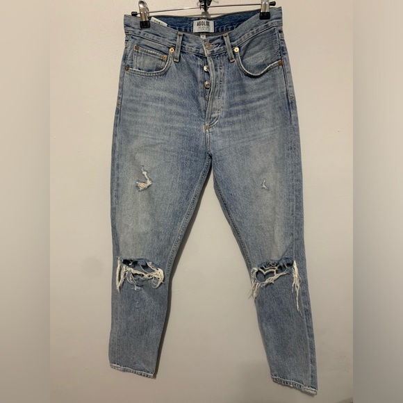 Agolde Riley High Rise Straight Crop in Blitz Women's Size 25 - Picture 8 of 14